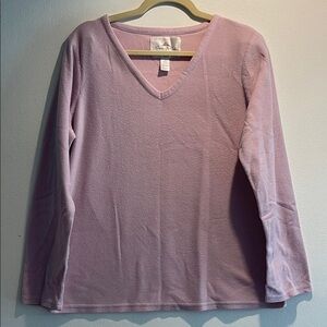 Goodnight Kiss Lavender Pink V-Neck Pajama Top Size XL